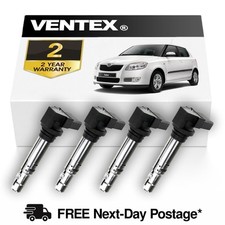 VENTEX® Ignition Coil Pack x4 for Skoda Fabia Octavia Superb 1.4 1.6 2000-2014