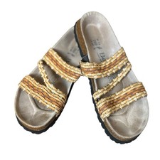 Betula Birkenstock Sandals Slides Natural Weave  W 9 M 7 EU 40 Boho Festival