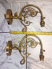 Pair Of Vintage Brass Gas Lamp