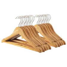 20x Brown Wooden Kid's Hangers