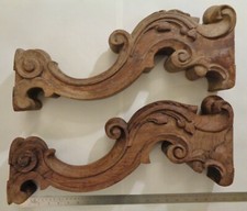 VERY LARGE HAND CARVED WOODEN CORBELS/BRACKETS/LEGS -huge 51 cm long