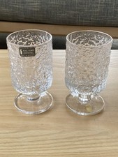 Two WHITEFRIARS Glasses - GLACIER Pattern - M142 - 4 1/4” with original label