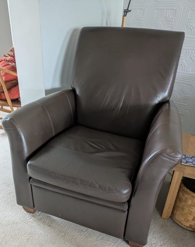 Brown leather reclining - brown,
