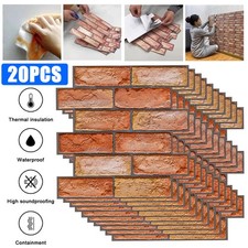 Stone Brick Effect PVC Plastic Wall Covering Panels Decorative Cladding Tiles