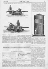 FOWLER'S Pipe and Rail Bending Machine Antique Print 1891