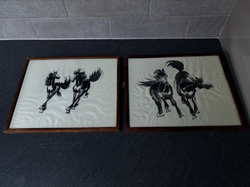 Two vintage framed - framed, asian-style
