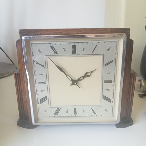 Mantel clock garrard - by, oak