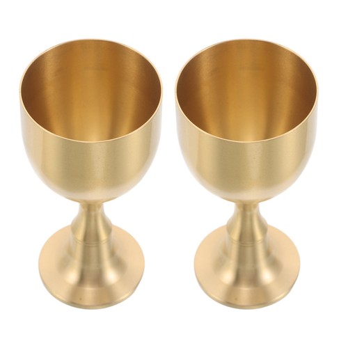 Pcs antique brass goblet - 2,