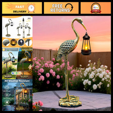 Solar Garden Crane Statue