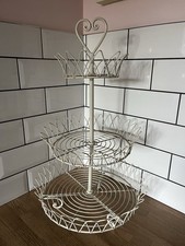 Vintage Large 63cm Cream 3 Tier Cake Stand Metal – Cupcakes, Fruit, Shabby Chic