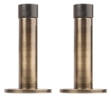 Antique Brass Projection Door Stops 76mm / 3" Face Fix Plus Screws