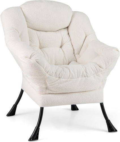 Beige sherpa armchair - beige, comfy
