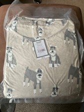 New Dunelm Grey  dog print Fleece Hoodie snood blanket One Size Christmas gift
