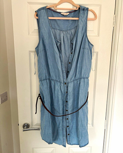 Blue denim v neck - f&f,