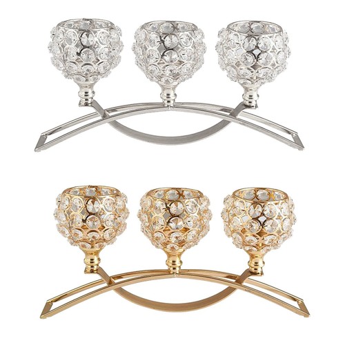 Crystal candle holder with - candle,