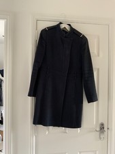 zara navy military coat size