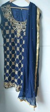 Womens Asian Party/Wedding Outfit Blue and Gold  Size 18/20
