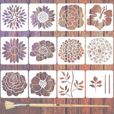 12PCS Large Flower Stencils