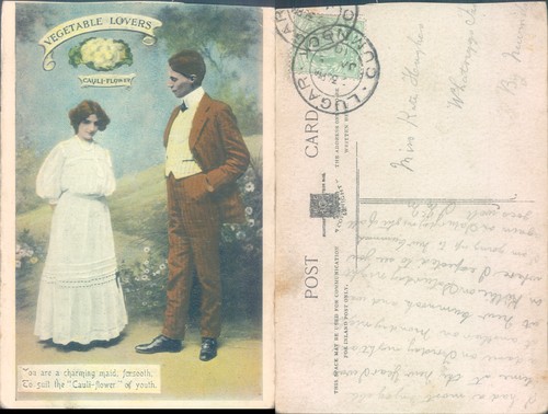 Victorian couple with - , humorous