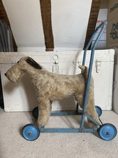 Fox Terrier Dog Antique Vintage Child’s Push Along Toy