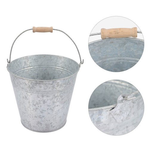 Metal bucket decor - metal,
