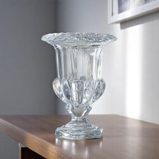 Set of Two Clear Glass Urn