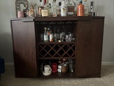 Bar Cabinet Dark Wood Wine