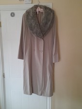 M&S LADIES FULL LENGTH SIZE 16  WINTER COAT LIGHT TAUPE IN CASHMERE & WOOL