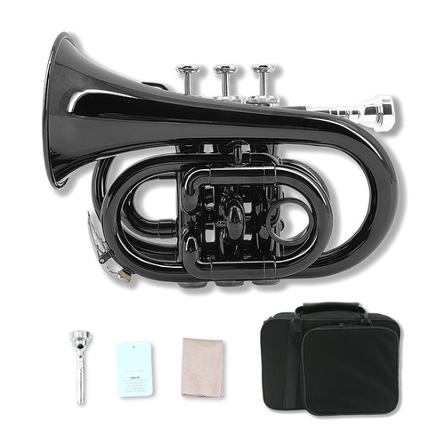 Black pocket trumpet brass - black,