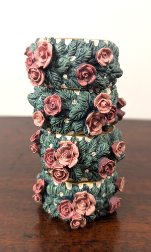 Vintage set floral rose - set,