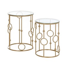 HOMCOM Set of 2 Nesting Coffee
