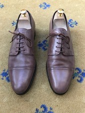 Hermes Shoes Leather Brown Derby Lace Up Mens UK 8 US 9 EU 42