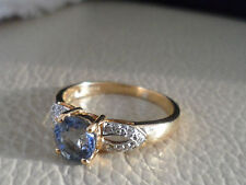 18K PARAIBA TOURMALINE & DIAMOND RING VERY RARE BEAUTIFUL BLUE COLOUR RARE .