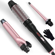 38MM Thermal Brush 3 in 1 Hair Curling Wand Set, Ceramic Curling Iron