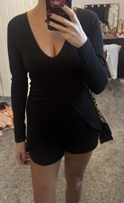 Missguided Black Playsuit With