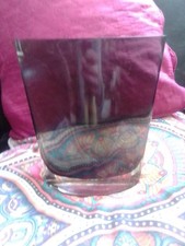 Smoked Glass Oval Vase, Very