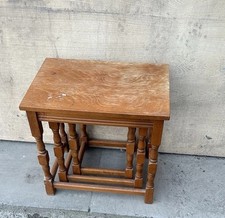  Solid wood nest of 3 tables