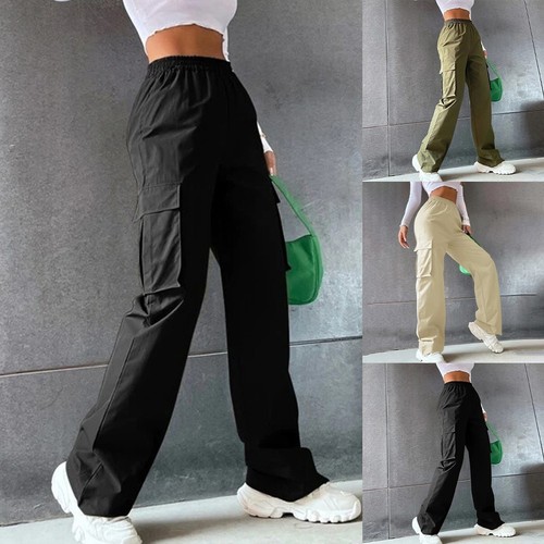Solid retro cargo pants - cargo, for