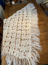 Hand knitted triangle shawl