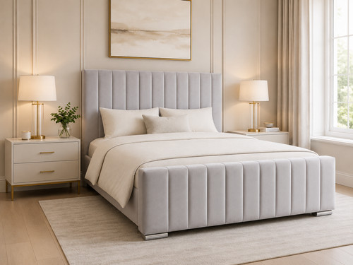 New lined panel bed frame - new,