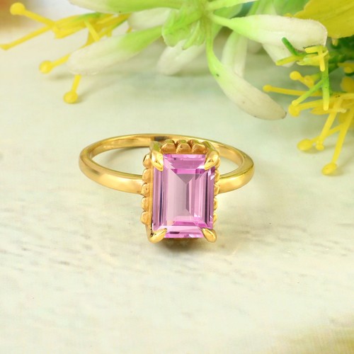 11x8 baguette pink - mm, sapphire