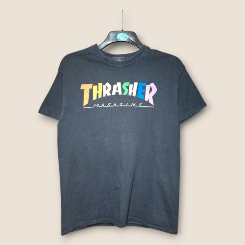 Men black thrasher magazine - men's,