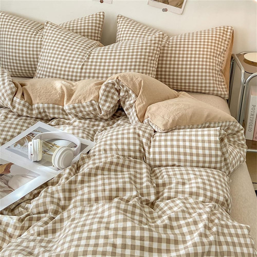Michorinee beige gingham grid - beige,