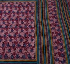 Sushila Vintage Indian Saree 100% Pure Crepe Silk Printed Floral Soft Fabric