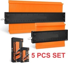 2x Profile Saker Contour Gauge Duplicator Measure Ruler With Lock-5 PC SET