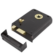 Black Brass Rim Latch Lock