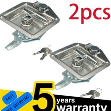 2XStainless Steel Folding T Handle Lock Latch for Trailer Truck Paddle Tool Box