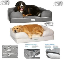 Dog Bed Ultimate Solid WATERPROOF Memory Foam All Size Dogs & Cats Premium Bed