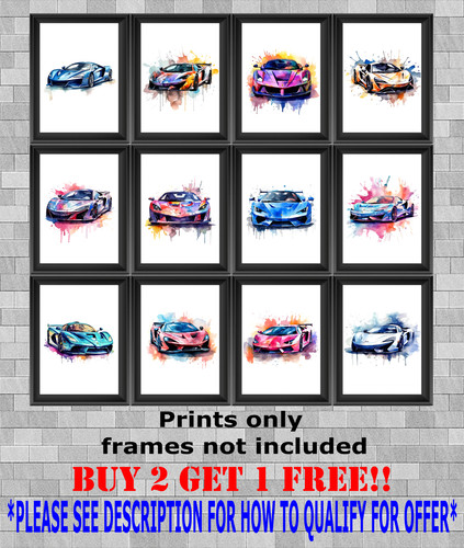 Sports cars racing watercolour - sports,