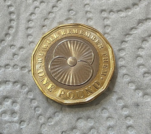 One pound coin poppy - one, brand